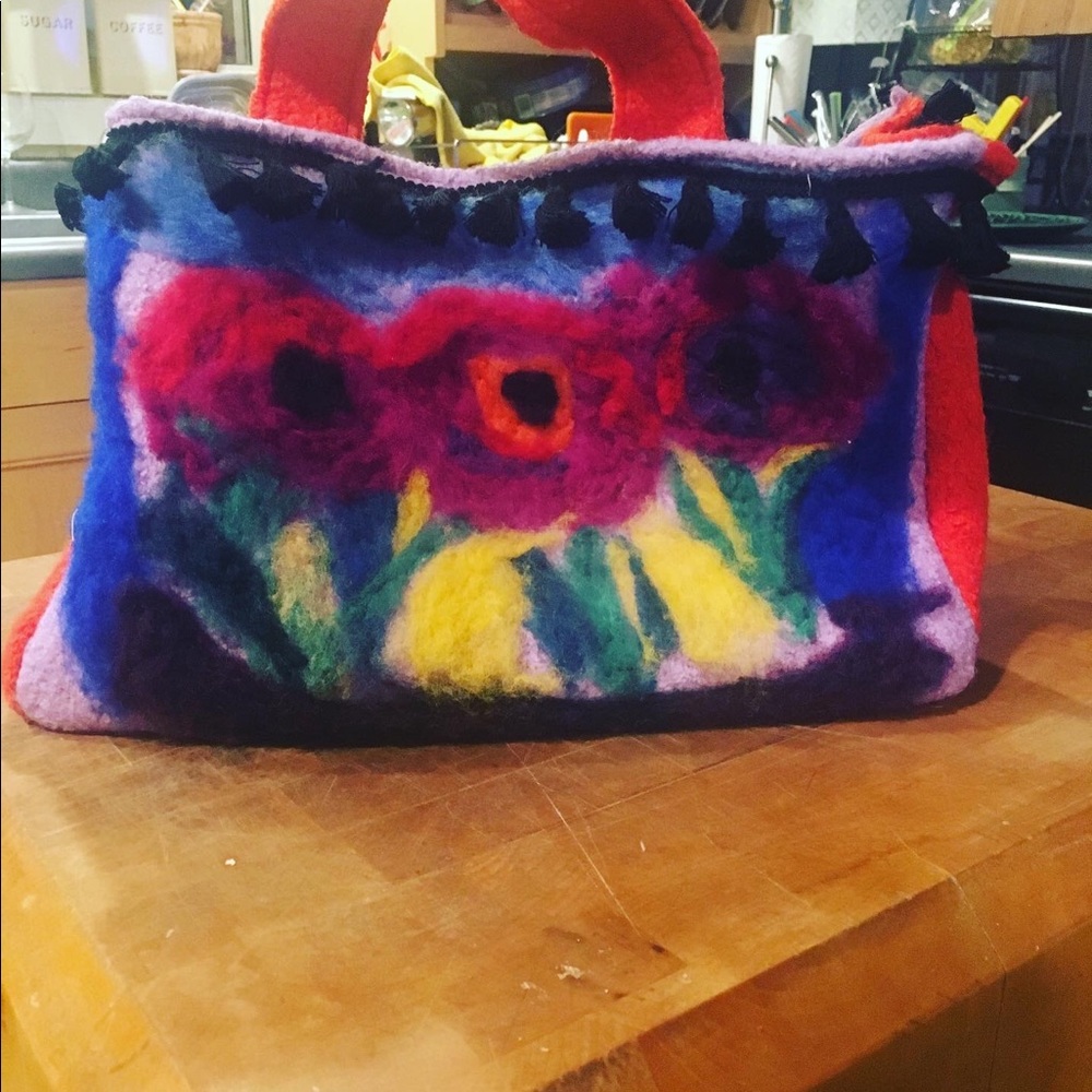 Handmade wool felted handbags